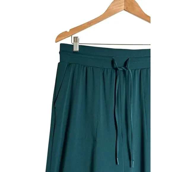 Lou & Grey NWT Teal Wide Leg Drawstring Lounge Pants Size L 30” Inseam - Picture 3 of 8